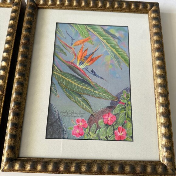 Hawaiian Botanical Bird of Paradise Art Print Set of 2 - Picture 3 of 8